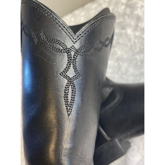 Ariat Black Leather Boots Heritage Roper Style 35501 Size Men’s 8.5 D - Picture 11 of 16